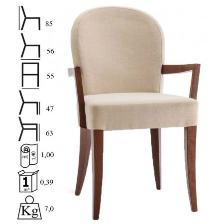 662C/TI  Raw or finished beech wood chair, finishings to choice