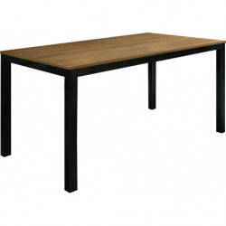 2210 Extending table with metal base and durmast wood melamine top