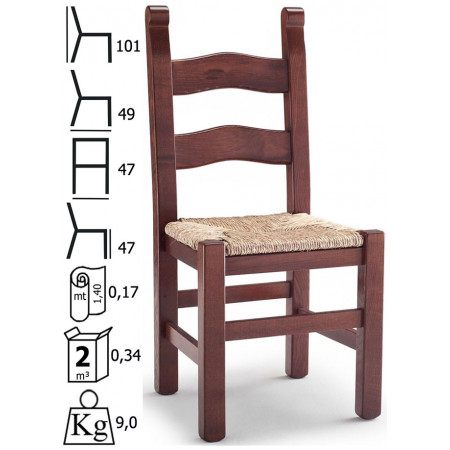 121  Sedia in faggio o frassino grezza o finita, finiture a scelta