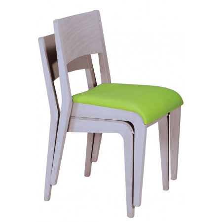 812/LT  Raw or finished beech wood stackable chair, finishing to choice