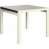 2219 Extending table with beech wood base, anthracite or white melamine topding tops
