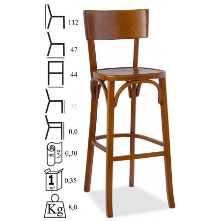 820SG  Raw or finished beech wood stool, finishing to choice