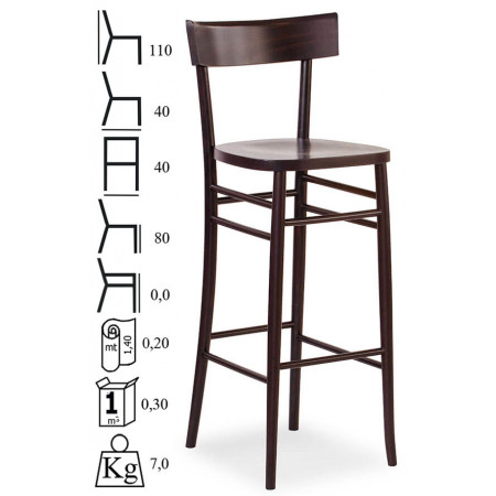 821SG  Raw or finished beech wood stool, finishing to choice