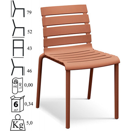 990  Stackable chair frame, polypropylene structure 6 colours availables