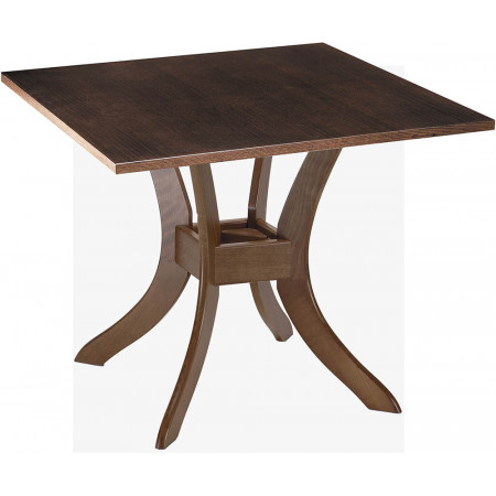 249TQ  Beech wood table base, beech veneered top walnut finished