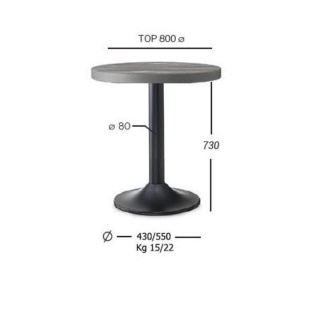262BT  Black cast iron table base, table top to customer choice