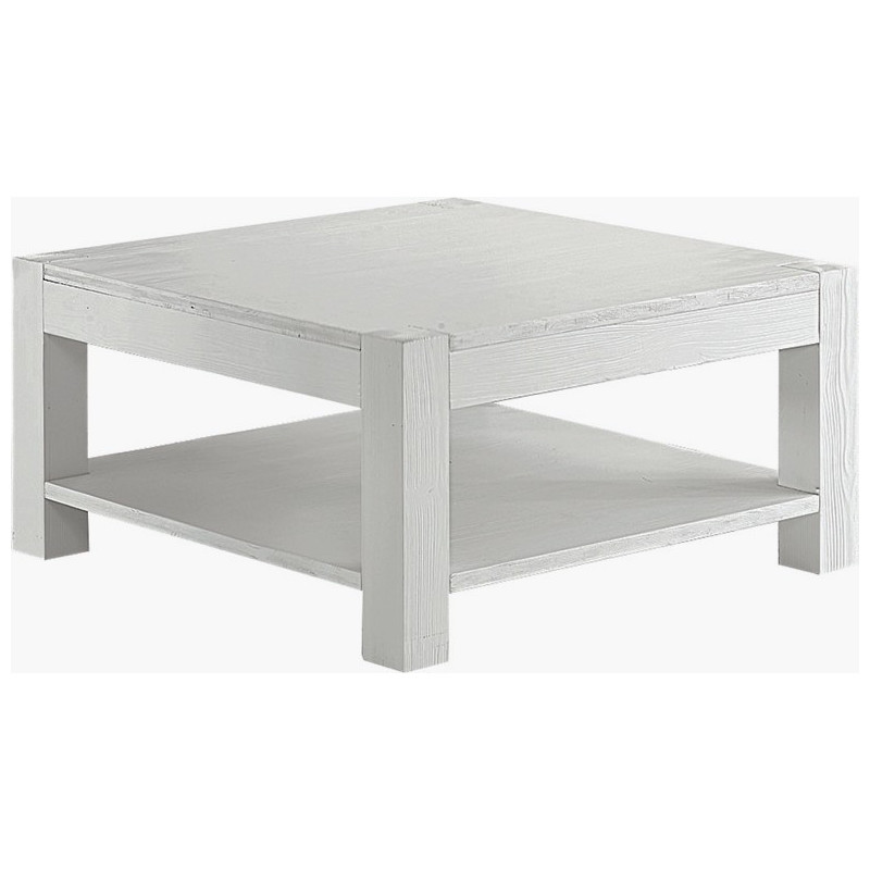 2228  Tavolino in abete spazzolato finito laccato bianco