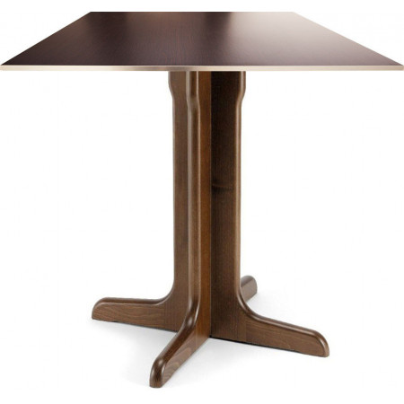 248T  Beech wood table base, melamine veneered top shiny ABS edge