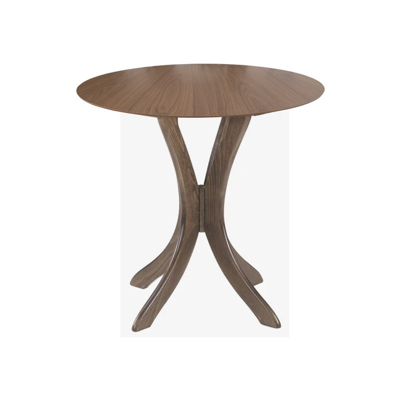 249T  Beech wood table base, walnut or coffee melamine veneered top