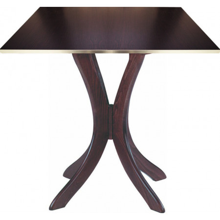 249T  Beech wood table base, walnut or coffee melamine veneered top