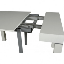 2232 Tavolo consolle allugabile in melaminico frassino bianco, grigio tortora, caffè