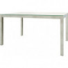2233  Extending table with chromed steel base, white glass top
