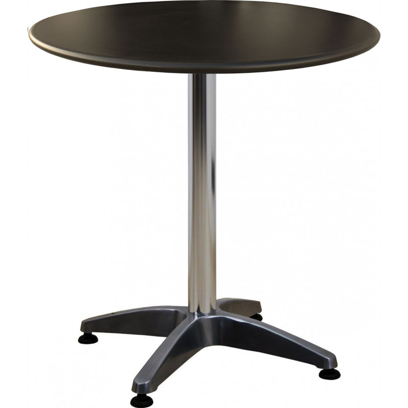 273BA/PN Tavolo con base appesantita in alluminio lucido, piano in melaminico nero