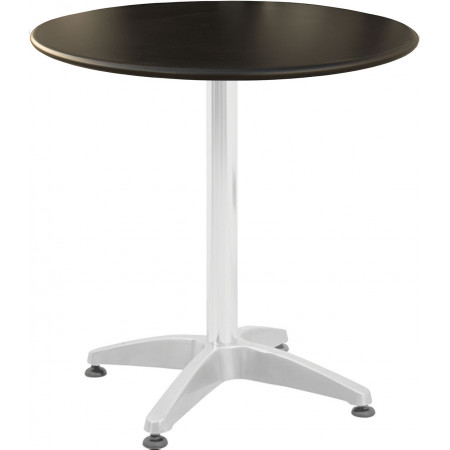 273BA/PN Tavolo con base appesantita in alluminio lucido, piano in melaminico nero