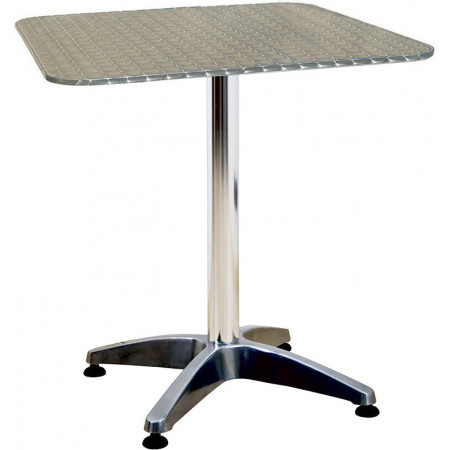 273  Tavolo con base appesantita in alluminio, piano a scelta cliente