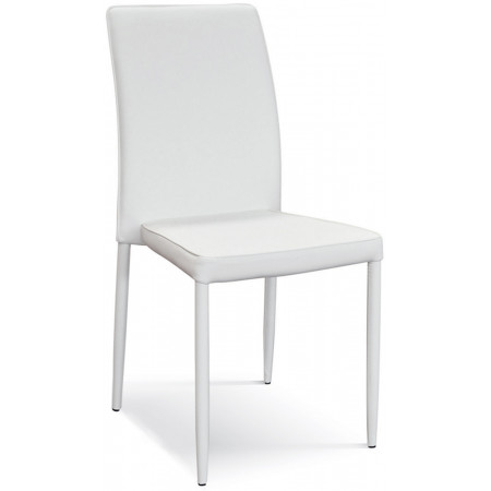 908  Sedia impilabile in acciaio verniciato tappezzata ecopelle 5 colori