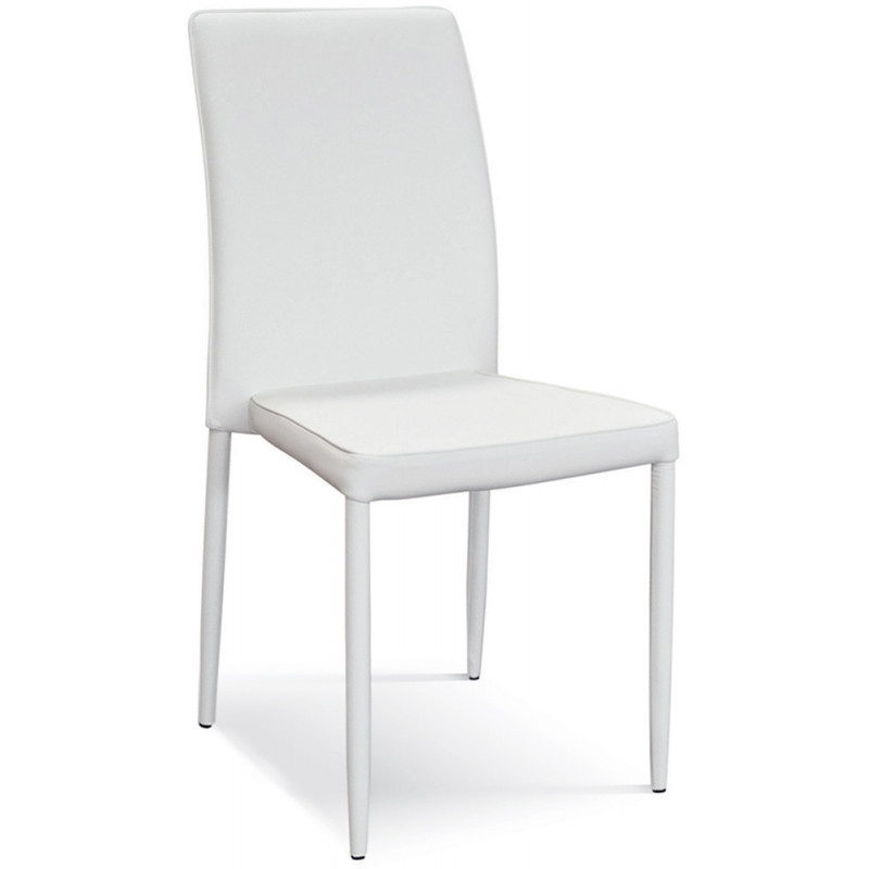 908  Sedia impilabile in acciaio verniciato tappezzata ecopelle 5 colori