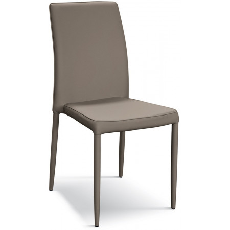 908  Sedia impilabile in acciaio verniciato tappezzata ecopelle 5 colori