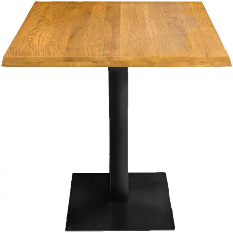 2300 Metal table base with solid lamellar durmast wood top