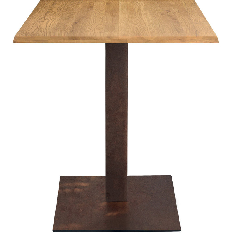 2301  Tavolo con base in acciaio grigio antracite, bianco, piombo ruggine, piano a scelta cliente