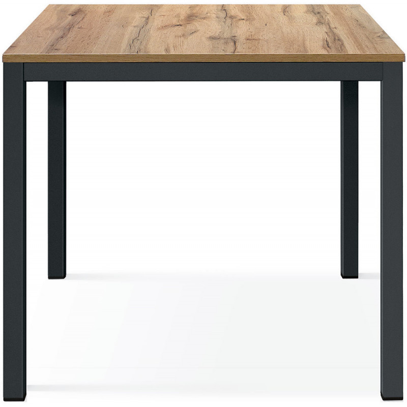 2365  Tavolo con base in metallo e piano in melaminico rovere, cemento , o bianco