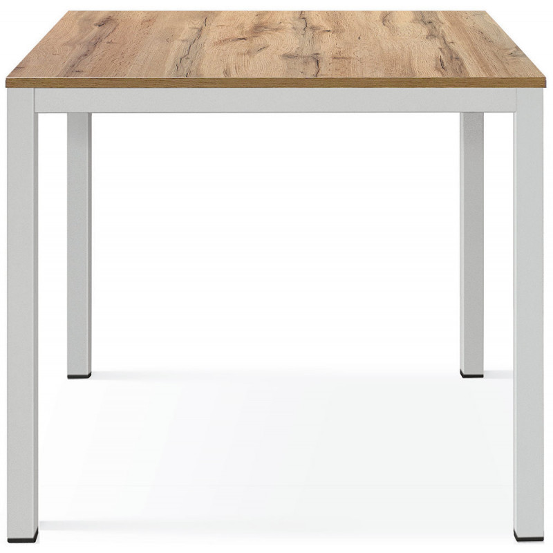 2366  Tavolo con base in metallo e piano in melaminico rovere, cemento , o bianco