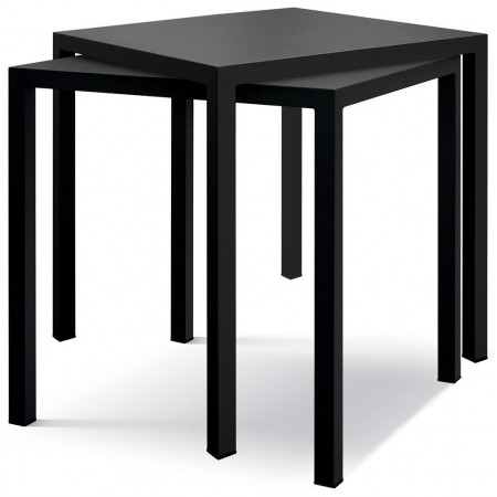 2372  Tavolo impilabile in metallo, piano grigio antracite