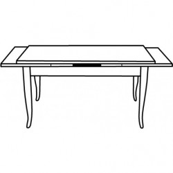 2239 Tavolo allungabile con base in faggio e piano in melaminico