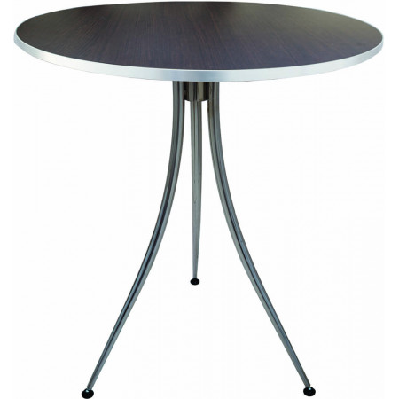 277  Tavolo con base in acciaio cromato, piani a scelta cliente