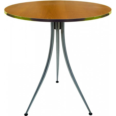 277  Tavolo con base in acciaio cromato, piani a scelta cliente