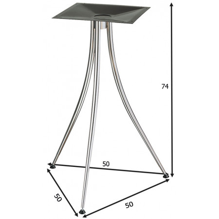 277  Tavolo con base in acciaio cromato, piani a scelta cliente
