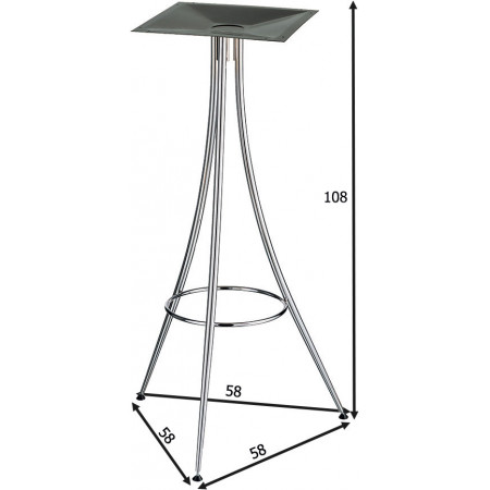 277H Chromed steel H103table base, table top to customer choice