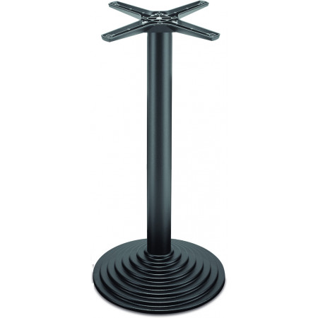 258 Tavolo con base in ghisa nera, piano a scelta cliente