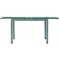 2246 Tavolo allungabile con base in metallo e piano in vetro temperato