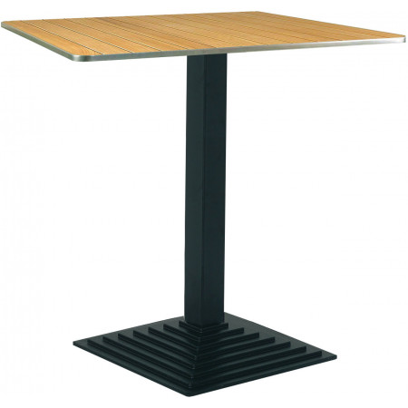 272 Tavolo con base in ghisa nera,  piano a scelta cliente