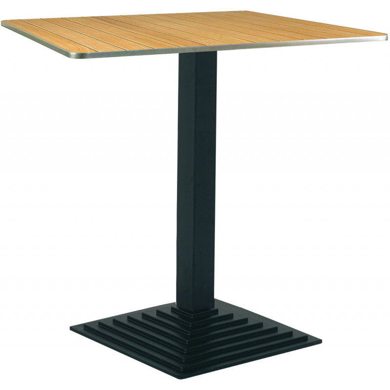 272 Tavolo con base in ghisa nera,  piano a scelta cliente