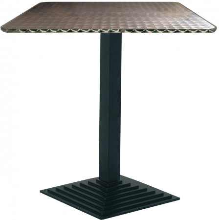 272 Tavolo con base in ghisa nera,  piano a scelta cliente