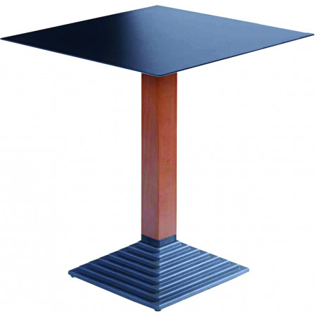 272 Tavolo con base in ghisa nera,  piano a scelta cliente