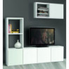 2248 White ash wood melamine wall unit opened or with door cube