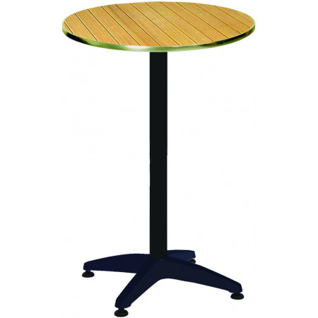 275  Weighed down shiny, white, or black aluminium table base, table top to customer choice