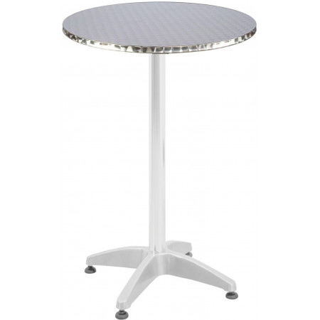 275  Weighed down shiny, white, or black aluminium table base, table top to customer choice