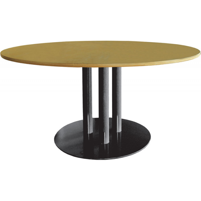 2163  Black steel finished table base, table top to customer choice
