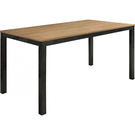 2210  Tavolo allungabile con base in metallo e piano in melaminico rovere