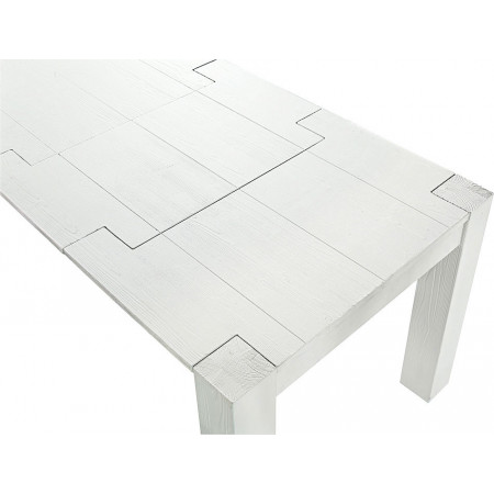 223/B  Extending fir wood table, white brushed fir wood finished