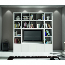 2253 Mobile libreria porta TV in nobilitato melaminico frassino bianco