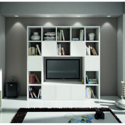 2253  White ash wood melamine veneered bookcase - TV stand