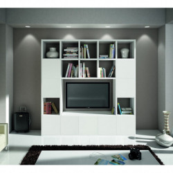2253 Mobile libreria porta TV in nobilitato melaminico frassino bianco