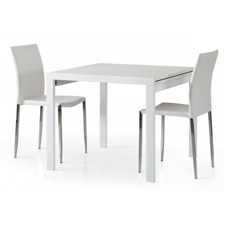 2236  Tavolo allungabile con base in faggio, piani a scorrimento in melaminico bianco o grigio