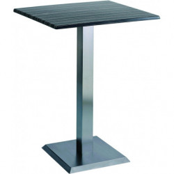 BT2158  Base tavolo in acciaio inox spazzolato o nero, piano max cm 80