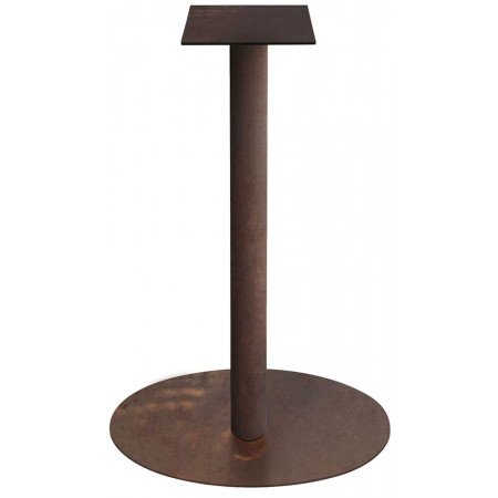 2304  Tavolo con base alta in acciaio grigio antracite, bianco, bronzo/ruggine, piano a scelta cliente